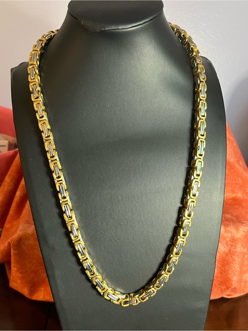 Gold & Silver Bold Chain Necklace - Classic Link Design 20”